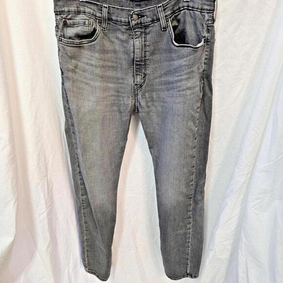 Levi's 510 38/32 Black Straight Mens Distressed Dark Wash Jeans - Picture 1 of 11